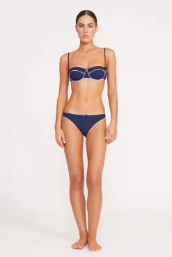 Bikinis<STAUD JO BALCONETTE BIKINI TOP NAVY WHITE NAVYWHITE