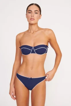 Bikinis<STAUD JO BALCONETTE BIKINI TOP  NAVY WHITE NAVYWHITE