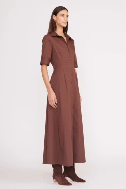 Poplin Shop<STAUD JOAN MAXI DRESS   MAHOGANY