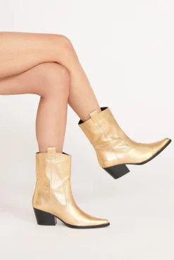 Boots<STAUD JUNE BOOT   GOLD