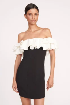 Dresses<STAUD KIARA DRESS  BLACK IVORY BLACKIVORY