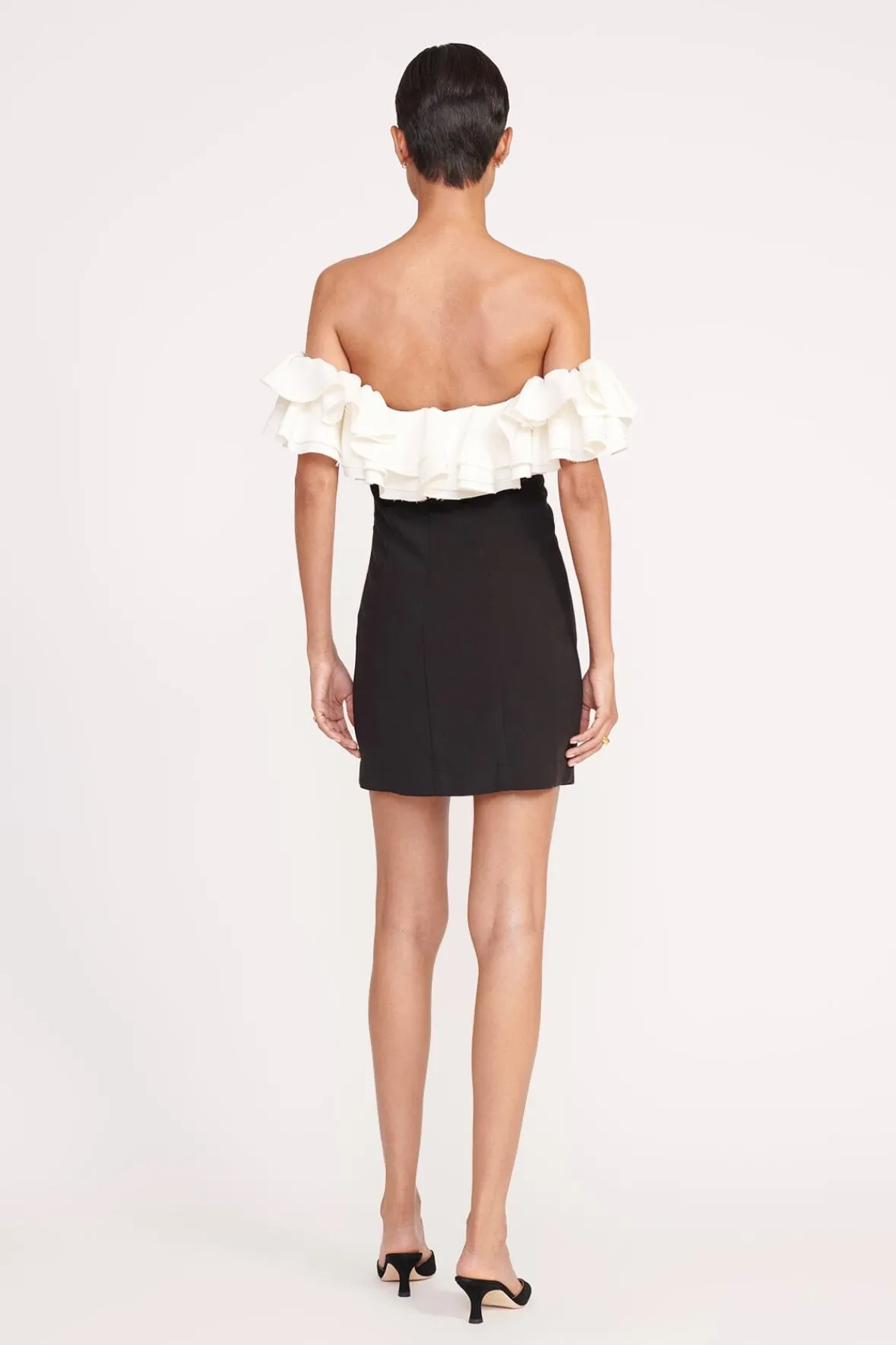 Dresses<STAUD KIARA DRESS BLACK IVORY BLACKIVORY