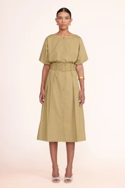 Poplin Shop<STAUD KINGSLEY SKIRT KHAKI