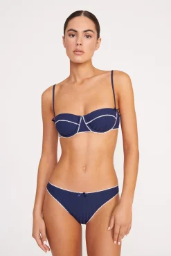 Bikinis<STAUD KIT BIKINI BOTTOM NAVY WHITE NAVYWHITE