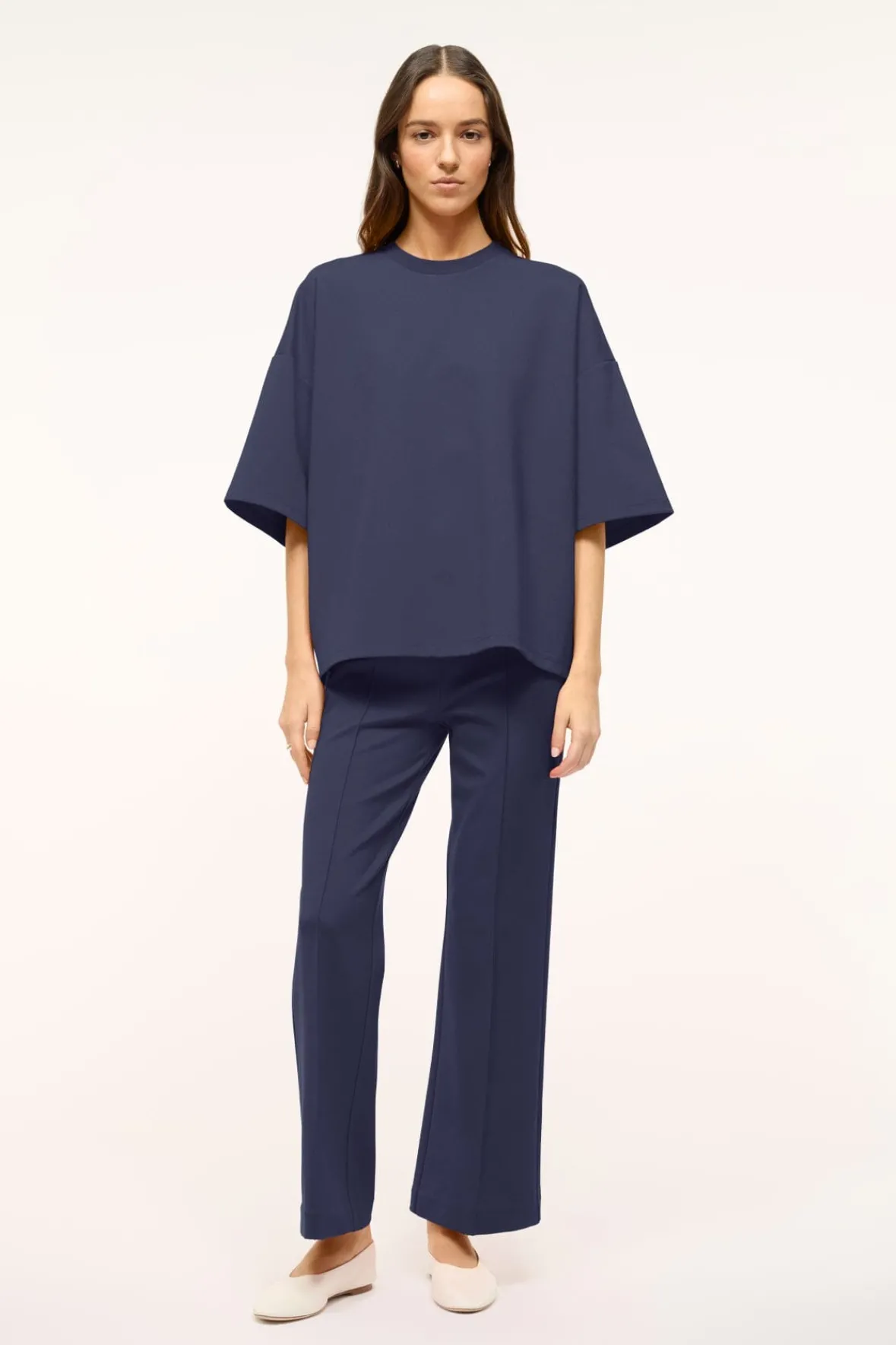 Essentials|Pants & Shorts<STAUD KNACK PANT NAVY