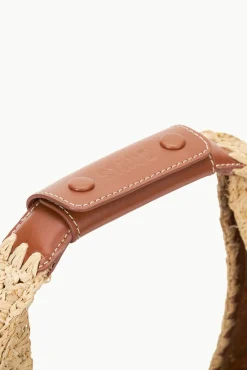 Moon|Totes<STAUD LARGE RAFFIA MOON BAG  NATURAL RAFFIA NATURALTAN