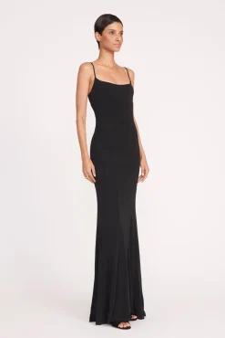 Dresses<STAUD LAUREN DRESS   BLACK