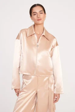 Outerwear & Jackets<STAUD LENNOX JACKET   BEIGE
