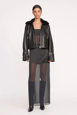 Best Sellers|Outerwear & Jackets<STAUD LENORA JACKET   BLACK