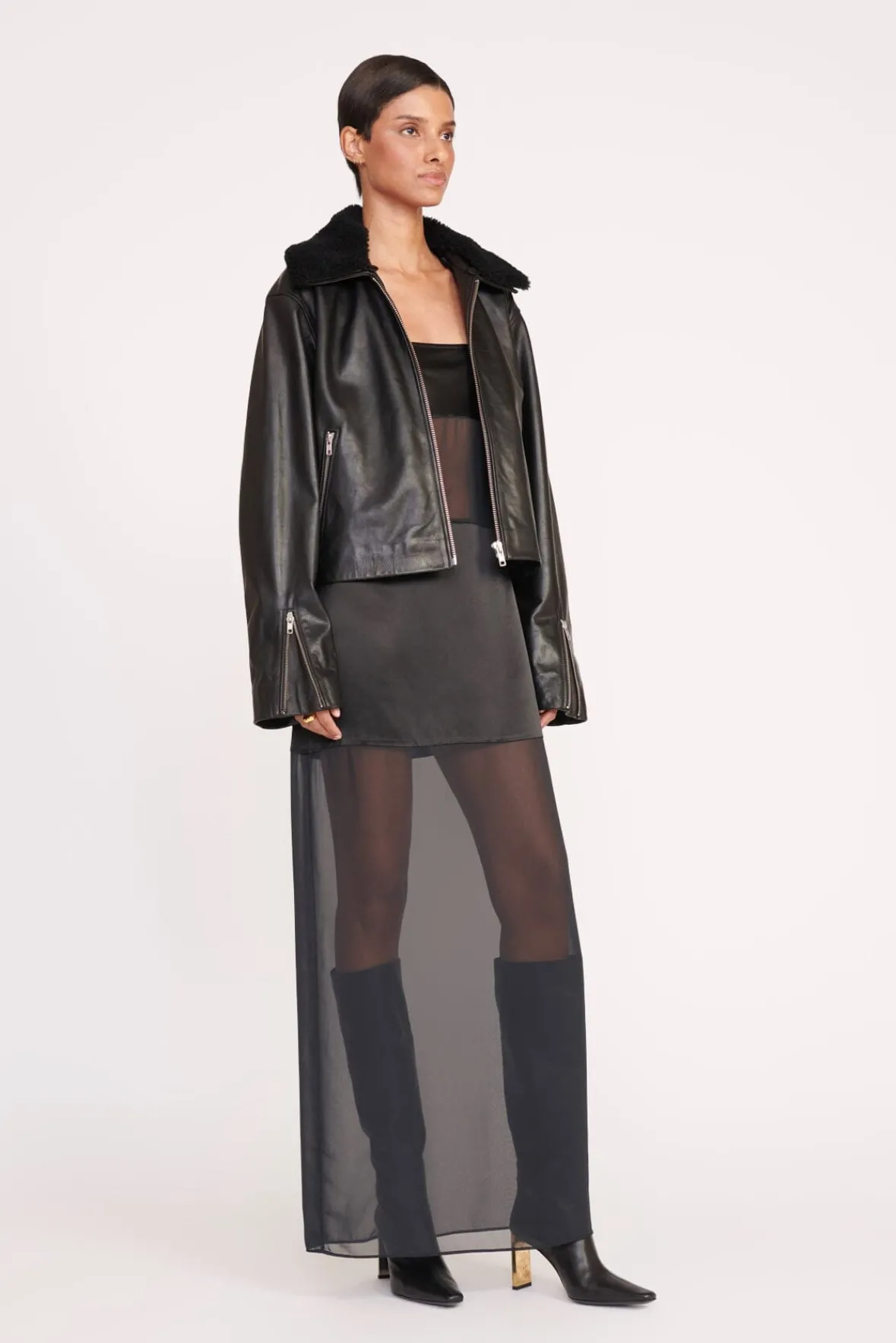 Best Sellers|Outerwear & Jackets<STAUD LENORA JACKET BLACK