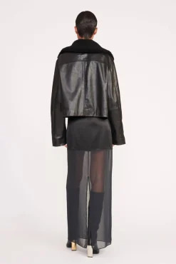 Best Sellers|Outerwear & Jackets<STAUD LENORA JACKET BLACK