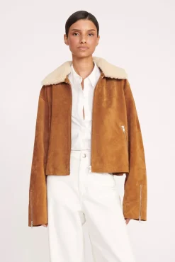 Best Sellers|Outerwear & Jackets<STAUD LENORA JACKET TAN