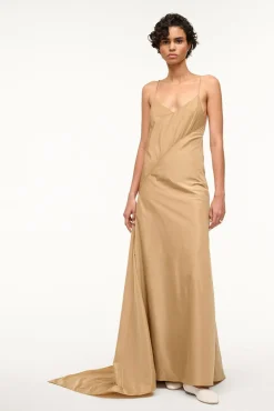 The Evening Edit|Dresses<STAUD LEONARDO DRESS FAWN
