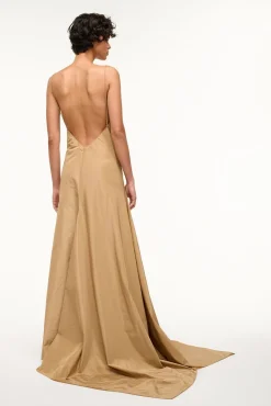 The Evening Edit|Dresses<STAUD LEONARDO DRESS   FAWN