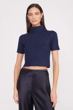 Knits|Essentials<STAUD LILOU SWEATER NAVY