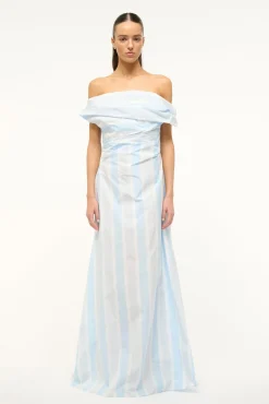 The Evening Edit|Dresses<STAUD LIPARI DRESS ADRIATIC STRIPE ADRIATICSTRIPE
