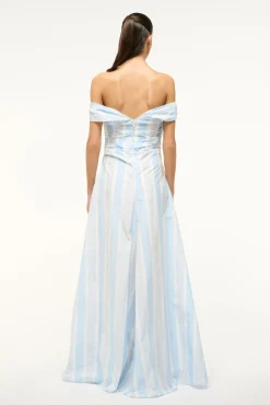 The Evening Edit|Dresses<STAUD LIPARI DRESS  ADRIATIC STRIPE ADRIATICSTRIPE