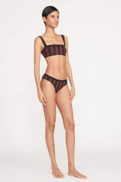 Bikinis<STAUD LIV BIKINI TOP BLACK TAN SEASHORE STRIPE BLACKTANSEASHORESTRIPE
