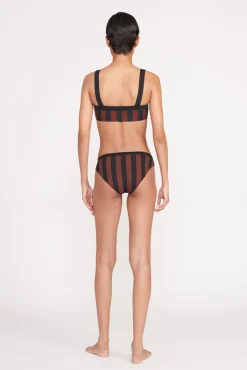 Bikinis<STAUD LIV BIKINI TOP BLACK TAN SEASHORE STRIPE BLACKTANSEASHORESTRIPE