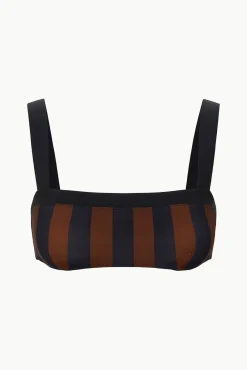 Bikinis<STAUD LIV BIKINI TOP BLACK TAN SEASHORE STRIPE BLACKTANSEASHORESTRIPE