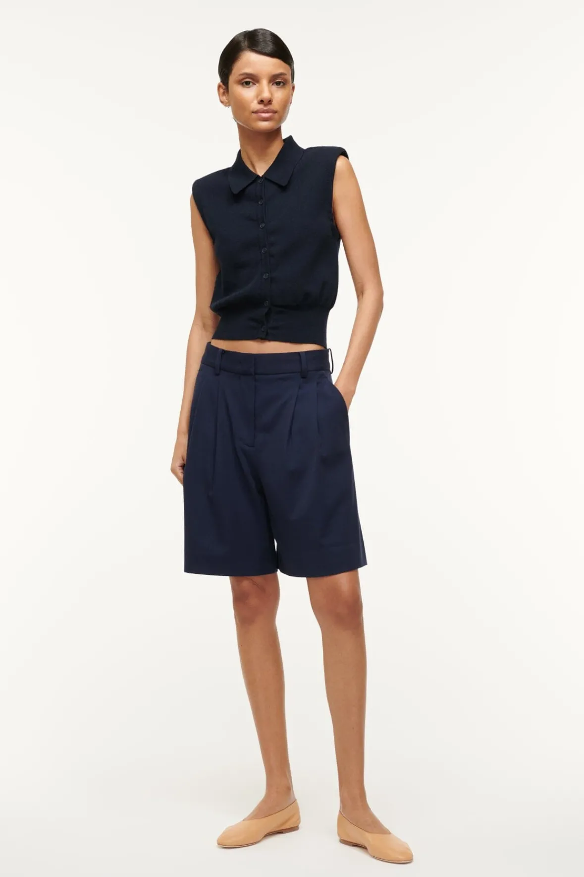 Essentials|Spring Suiting<STAUD LONG LUISA SHORT NAVY
