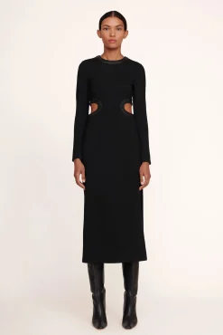 Dresses<STAUD LONG SLEEVE DOLCE DRESS BLACK