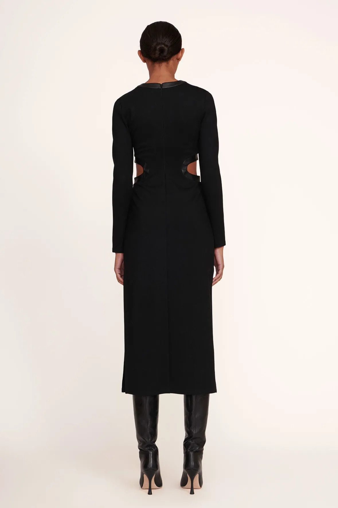 Dresses<STAUD LONG SLEEVE DOLCE DRESS BLACK