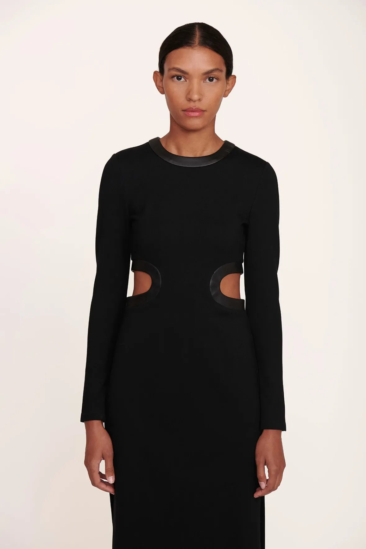 Dresses<STAUD LONG SLEEVE DOLCE DRESS BLACK