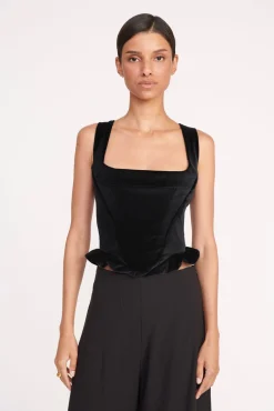 Tops<STAUD LORELAI TOP BLACK