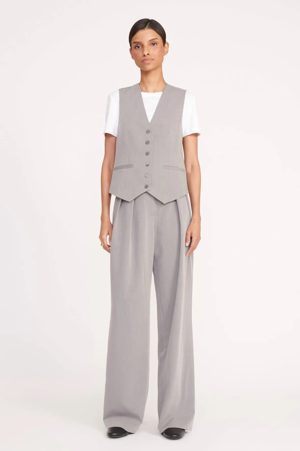 Essentials|Pants & Shorts<STAUD LUISA PANT HEATHER GREY SUITING HEATHERGREY