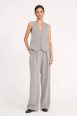 Essentials|Pants & Shorts<STAUD LUISA PANT  HEATHER GREY SUITING HEATHERGREY