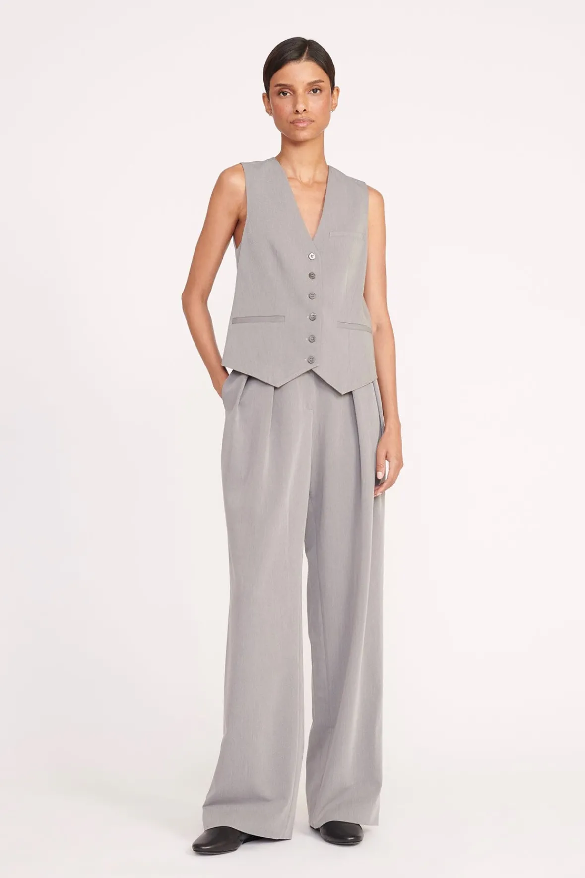 Essentials|Pants & Shorts<STAUD LUISA PANT HEATHER GREY SUITING HEATHERGREY