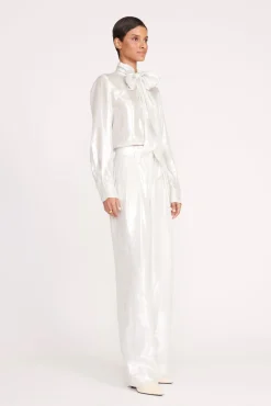 Pants & Shorts<STAUD LUISA PANT   SILVER
