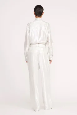 Pants & Shorts<STAUD LUISA PANT   SILVER