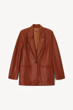 Outerwear & Jackets<STAUD MADDEN BLAZER  WHISKEY VEGAN LEATHER WHISKEYVEGANLEATHER