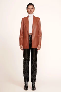 Outerwear & Jackets<STAUD MADDEN BLAZER  WHISKEY VEGAN LEATHER WHISKEYVEGANLEATHER