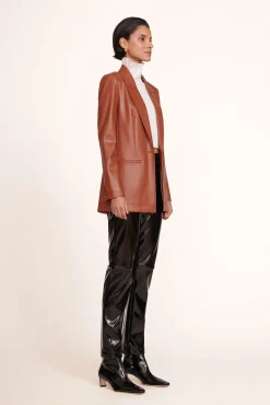 Outerwear & Jackets<STAUD MADDEN BLAZER  WHISKEY VEGAN LEATHER WHISKEYVEGANLEATHER