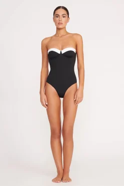 One Pieces<STAUD MAEVE ONE PIECE  BLACK WHITE BLACKWHITE