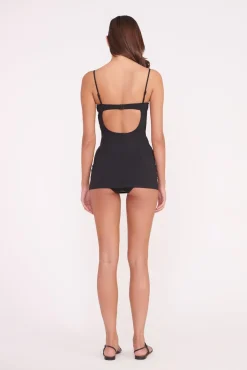 One Pieces<STAUD MAEVE SWIM DRESS  BLACK WHITE BLACKWHITE