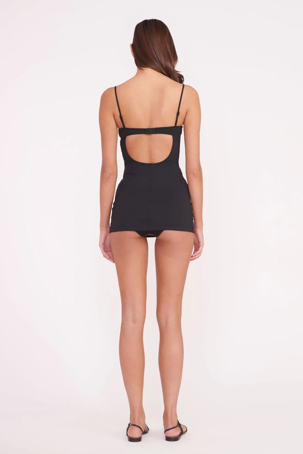 One Pieces<STAUD MAEVE SWIM DRESS BLACK WHITE BLACKWHITE