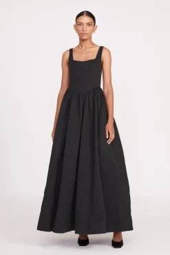 Dresses<STAUD MAXI LANDSCAPE DRESS   BLACK