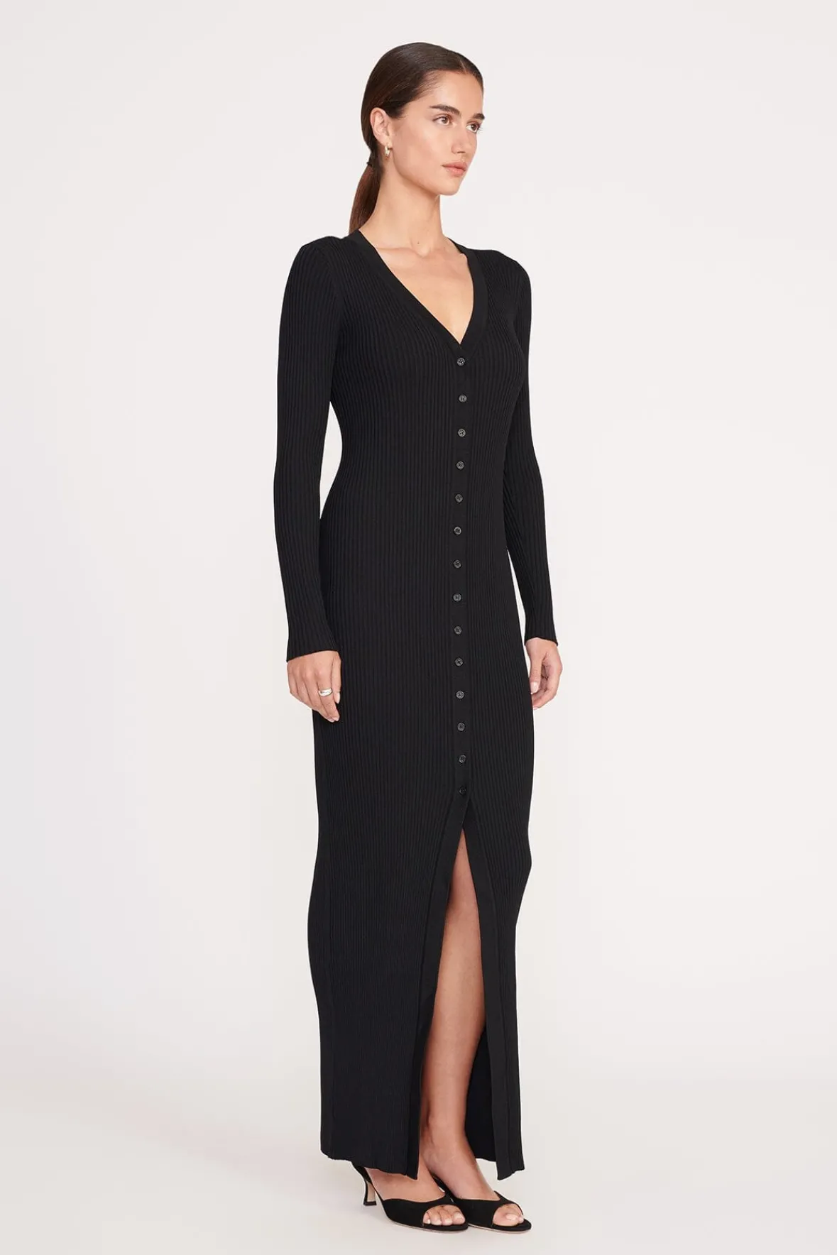 Best Sellers|Dresses<STAUD MAXI SHOKO SWEATER BLACK