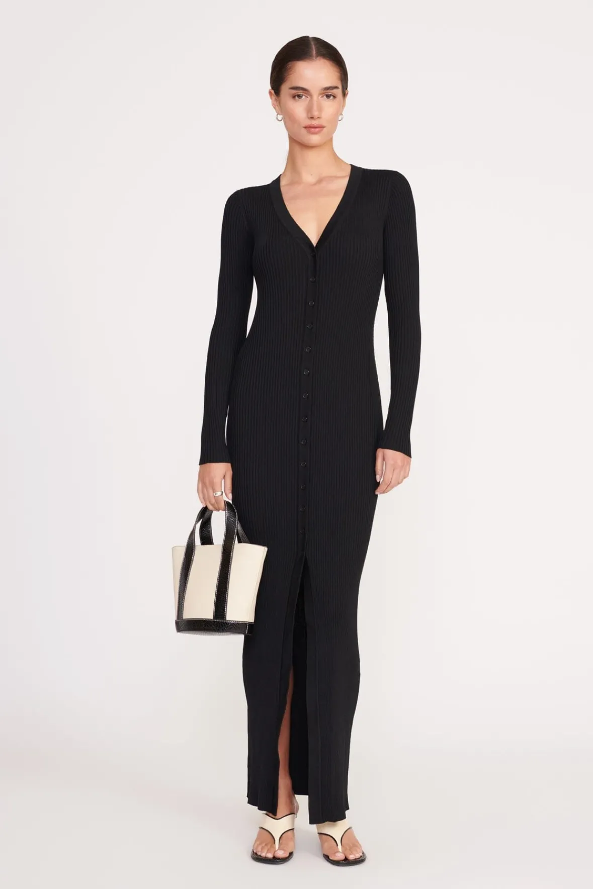 Best Sellers|Dresses<STAUD MAXI SHOKO SWEATER BLACK