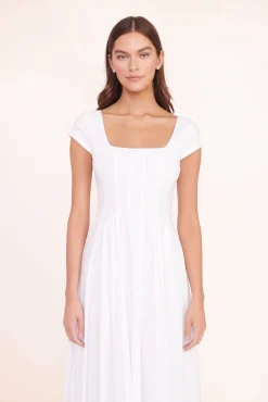 Poplin Shop|The Wells Dress<STAUD MAXI SHORT SLEEVE WELLS DRESS   WHITE
