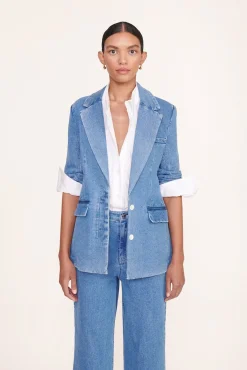 Denim|Outerwear & Jackets<STAUD MAXWELL BLAZER MEDIUM WASH MEDIUMWASH