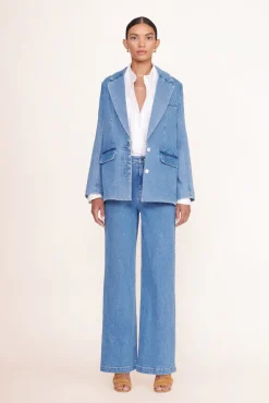 Denim|Outerwear & Jackets<STAUD MAXWELL BLAZER MEDIUM WASH MEDIUMWASH