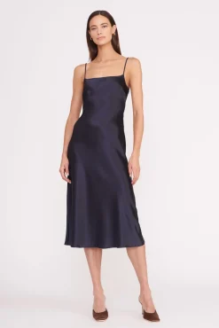 Essentials|Dresses<STAUD MEANDER DRESS   NAVY