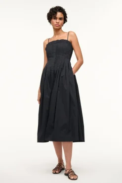 Poplin Shop|Dresses<STAUD MIDI BELLA DRESS   BLACK