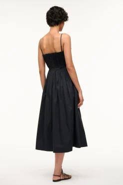 Poplin Shop|Dresses<STAUD MIDI BELLA DRESS   BLACK