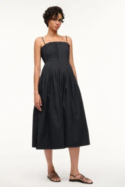 Poplin Shop|Dresses<STAUD MIDI BELLA DRESS   BLACK